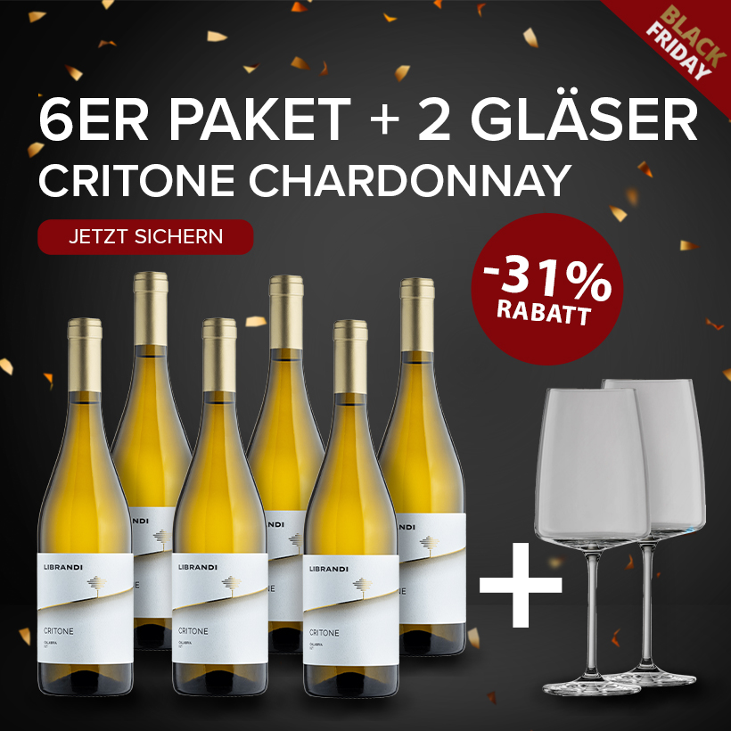 BLACK WEEK 6x Critone Chardonnay + Zwiesel Gläser Set