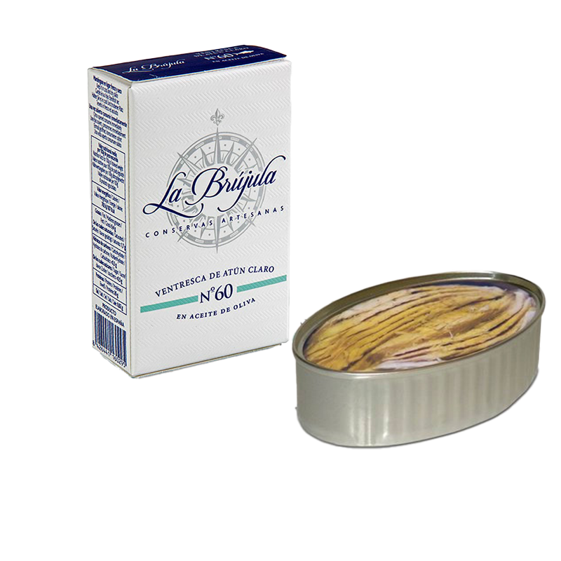 Bauchfleisch vom hellen Thunfisch in Olivenöl