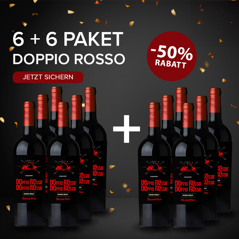 Doppio Rosso Doppio Rosso Primitivo/Merlot 6 + 6 GRATIS