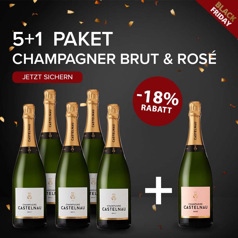 BLACK WEEK 5 Champagner Brut Reserve + 1 Flasche Champagner Rosé GRATIS