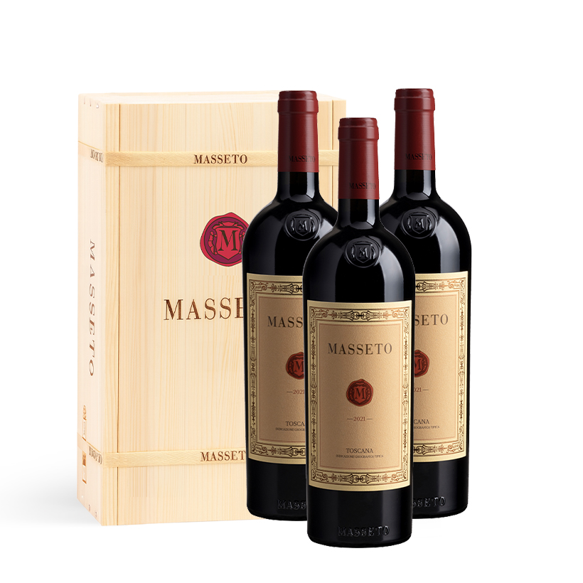 Masseto IGT 2021 3 Flaschen in Original Holzkiste
