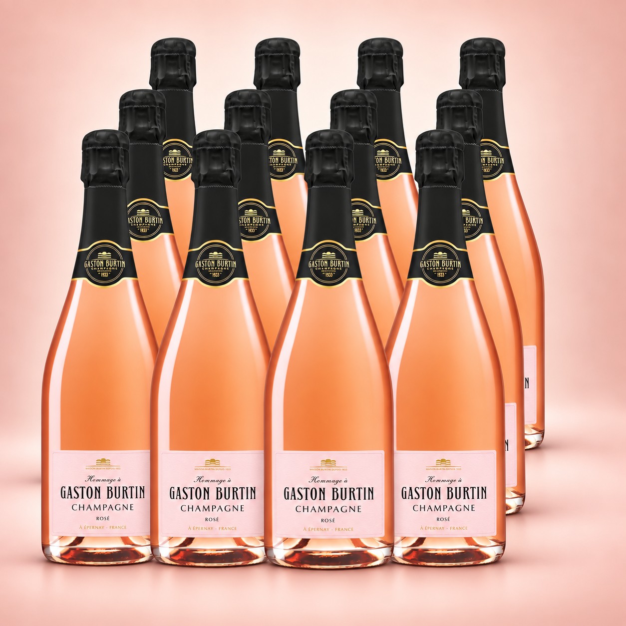 Champagner Hommage à Gaston Burtin Rosé 12er Vorratspaket