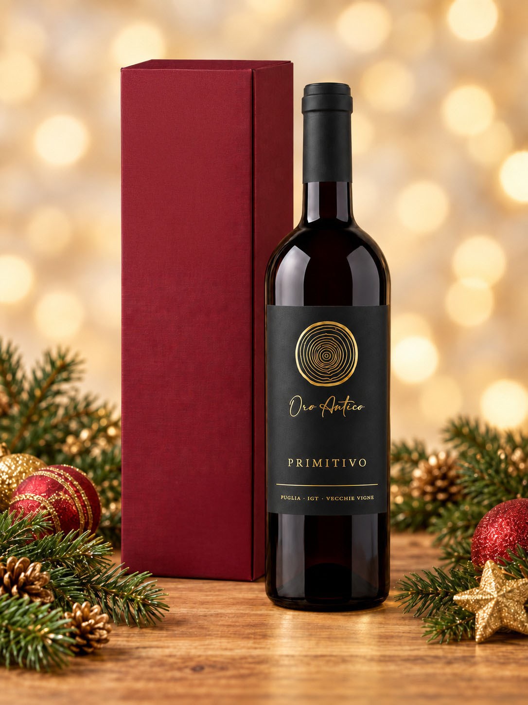 Firmenpräsent Oro Antico Uno Rot mit Primitivo