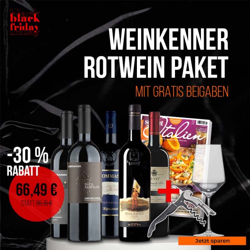 Black Friday Angeot: Weinkenner Rotwein Paket mit 30% Rabatt