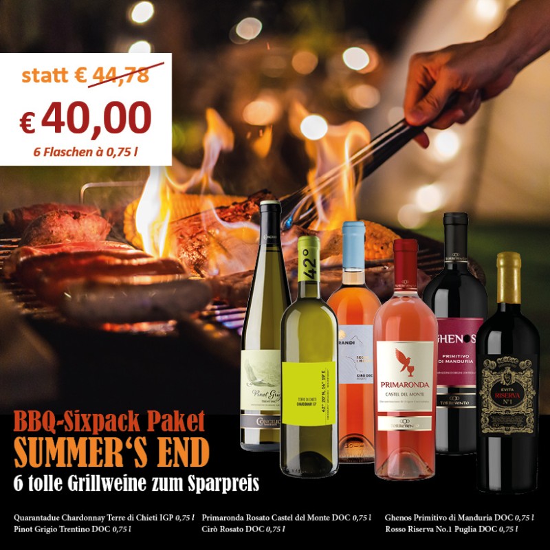 Sommer BBQ Sixpack Weinpaket