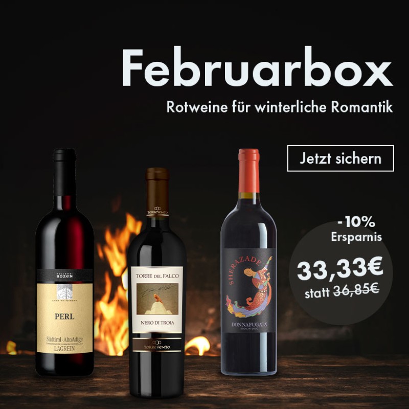 Februarbox Drei Rotweine für winterliche Romantik